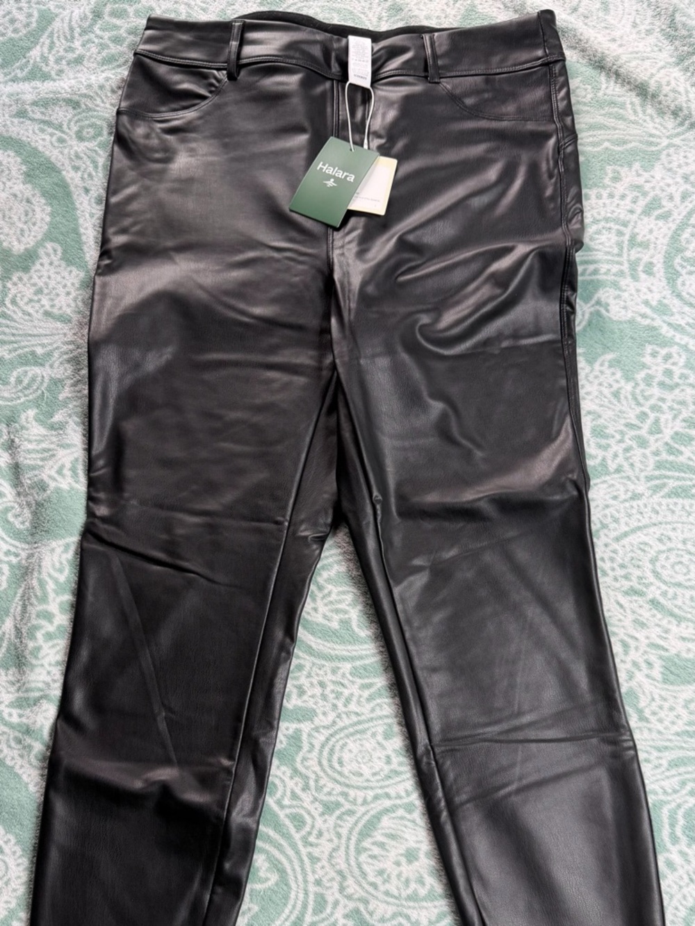 Halara Faux Leather Black Leggings Size L